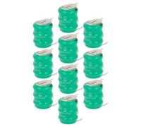 vhbw 10x NiMH pile bouton de remplacement pour type V80H 3 épingles 80mAh 3,6V convient pour les batteries de modélisme etc.
