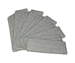 vhbw 10x Serpillères compatible avec Clean Maxx 09996 balai nettoyant - polyester, gris / blanc