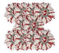vhbw 10x Serpillères compatible avec Leifheit Clean Twist Disc Mop, Clean Twist Mop balai nettoyant - Tête de rechange, microfibre, rouge / blanc
