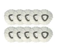 vhbw 10x Serpillères compatible avec Vileda EasyWring & Clean, EasyWring & Clean Turbo balai nettoyant - Tête de rechange, microfibre, blanc