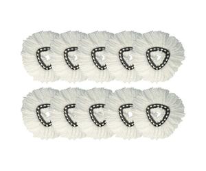 vhbw 10x Serpillères compatible avec Vileda EasyWring & Clean, EasyWring & Clean Turbo balai nettoyant - Tête de rechange, microfibre, blanc