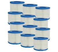vhbw 12x Cartouche filtrante type VI compatible avec Bestway Lay-Z-Spa Hawaii, Monaco, Miami spa, bain à remous - Filtre de rechange blanc / bleu