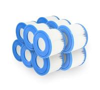 vhbw 12x Cartouche filtrante type VI compatible avec HWC PH050011, E32, PH050012, PH050017 spa, bain à remous - Filtre de rechange blanc / bleu