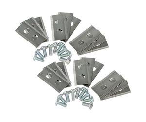 vhbw 18x Lames compatible avec Worx Landroid WR141E, WR142E, WR143E, WR153E tondeuse - Lames de rechange, argenté, acier