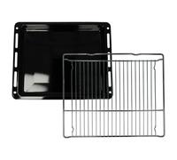 vhbw 1x plaque de four, 1x grille (kit de 2 pièces) pour four par ex. compatible avec Siemens, Bosch, Whirlpool, Neff - 45,5 x 37,5 x 4 cm