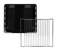 vhbw 2x 1x plaque de four, 1x grille (kit de 2 pièces) compatible avec Electrolux EZB2400AO, FEH60, FHH6885, REB2100AA four - 42,2 x 37 x 5 cm