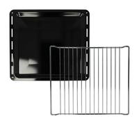 vhbw 2x 1x plaque de four, 1x grille (kit de 2 pièces) compatible avec Zanussi ZOU200, ZOU201, ZOU20301, ZOU134, ZOU135 four - 42,2 x 37 x 2 cm
