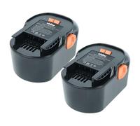 vhbw 2X Batterie Compatible avec AEG BBM 14 STX-R | BSB 14 G, BSS 14, BSB 14 STX, BSB 14 STX-R, BSB 14 STXN outil électrique (3000 mAh, NiMH, 14,4 V)