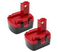 vhbw 2x Batterie compatible avec Bosch GDS 14.4V, GHO 14.4V, GHO 14.4VH, GLI 14.4V, GDR 4 V, GDR 4 V-LI outil électrique (2500 mAh, NiMH, 14,4 V)