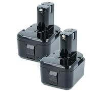 vhbw 2X Batterie Compatible avec Hitachi DN 12DYK | DN 12DY, DH15DV, DN12Y, DN12DYK, DN12DY, DH 15D2, DH 15DV outil électrique (2100 mAh, NiMH, 12 V)