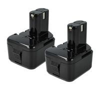 vhbw 2x Batteries compatible avec Hitachi DS 12DVB, DS12DVB2, DS 12DVB2, DS12DVB2KS outil électrique (3300 mAh, NiMH, 12 V)