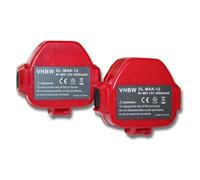 vhbw 2x batterie compatible avec Makita 6213D, 6213DWAE, 6213DWBE, 6213DWBLE, 6216D, 6216DWBE, 6216DWDE outil électrique (3000mAh NiMH 12V)