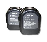 vhbw 2X Batterie Compatible avec Rems 571513 | machines à presser, R12, 571510 outil électrique (3000 mAh, NiMH, 12 V)