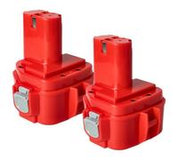 vhbw 2x Batterie remplacement pour Makita 192698-8, 192698-A, 193059-5, 193157-5, 193100-4, 193138-9 pour outil électrique (1500 mAh, NiMH, 12 V)