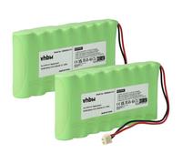 vhbw 2x Batterie remplacement pour Visonic 103-300672, 0-9912-G, GP180AAH8BMX pour système d'alarme (2200mAh, 9,6V, NiMH)