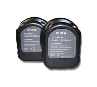 vhbw 2x Batteries presses compatible avec Rems, accu 12 V NI-CD / NI-H (2000mAh NiMH 12 V)