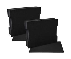 vhbw 2x Insert en mousse avec plaque de fond remplacement pour Bosch 1600A001S1, 1 600 A00 1S1 pour coffre à outils - mousse personnalisable, noir