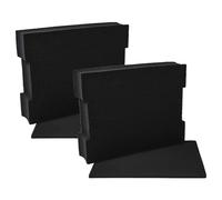 vhbw 2x Insert en mousse avec plaque de fond compatible avec Bosch L-Boxx 136 coffre à outils - mousse personnalisable, noir