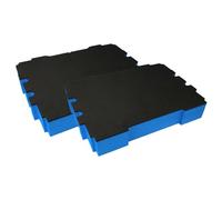 vhbw 2x Insert en mousse compatible avec Festool Systainer T-LOC coffre à outils - mousse rigide, bleu, 61 mm