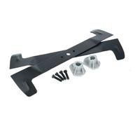 vhbw 2x Lames compatible avec John Deere 572 Hydro, 570 Hydro, 555 Hydro (bis 01) tondeuse - Lames de rechange, noir, acier