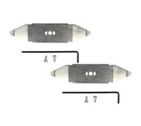 vhbw 2x Lames compatible avec Robomow RT300, PRD9001YR, PRD9001YW, PRD9001YG tondeuse - Lames de rechange, argenté, acier inoxydable