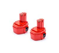 vhbw 2x NiMH batterie 1500mAh (14.4V) pour outil électrique outil Powertools Tools Makita 6280DWALE, 6281, 6281D, 6281DWPE, 6333D, 6333DA, 6333DWA
