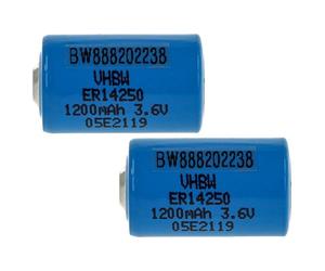 vhbw 2x Piles au lithium ER14250 remplacement pour 1/2AA, 1770-XZ, 3B26, 418-0076, 60-0576-100 - Piles spéciales (1200mAh, 3,6V, Li-SOCl2)