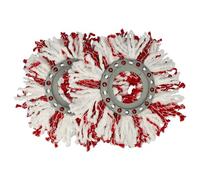 vhbw 2x Serpillères compatible avec Leifheit Clean Twist Disc Mop, Clean Twist Mop balai nettoyant - Tête de rechange, microfibre, rouge / blanc