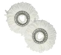 vhbw 2x Serpillères compatible avec Leifheit Clean Twist Mop, Clean Twist Disc Mop balai nettoyant - Tête de rechange, microfibre, blanc