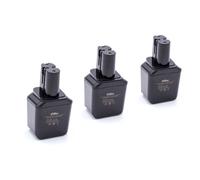 vhbw 3 x NiMH Batterie 2100mAh (9.6V) pour outils Bosch GSB 9, 6VET, GSC 9, 6V comme 2607300002, BH-964N