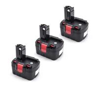 vhbw 3x Batterie remplacement pour Bosch 2 607 335 276, 2 607 335 465, 2 607 335 528, 2 607 335 532 pour outil électrique (1500 mAh, NiMH, 14,4 V)