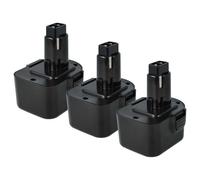 vhbw 3x Batterie remplacement pour Rems 571510, 571513, 571510 R12 pour outil électrique (3000 mAh, NiMH, 12 V)