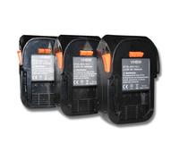 vhbw 3x Batteries compatible avec AEG BEX18-125-0, BBH18 Li-302C, BBH18-0, BEX18-125, BBH 18 Li-402C outil électrique (3000 mAh, Li-ion, 18 V)