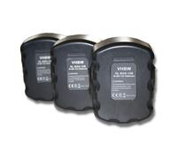 vhbw 3x Batteries compatible avec Bosch GSR 12-2, JAN-55, GSR 12-1, GSR 12V, PSR 12, PAG 12, PSB 12 VE-2 outil électrique (3000 mAh, NiMH, 12 V)