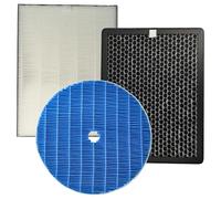 vhbw 3x Filtre compatible avec Philips AC3829/10 purificateur d'air - filtre HEPA, filtre à charbon actif, mèche d'humidification