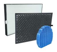 vhbw 3x Filtre compatible avec Sharp KC-D60EU-W purificateur d'air - filtre HEPA, filtre à charbon actif, mèche d'humidification
