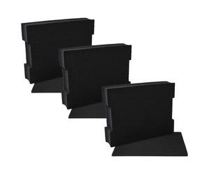 vhbw 3x Insert en mousse avec plaque de fond compatible avec Bosch LS-BOXX 306 coffre à outils - mousse personnalisable, noir