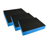 vhbw 3x Insert en mousse compatible avec Bosch Sortimo L-Boxx coffre à outils - mousse rigide / mousse PE, bleu, 60 mm