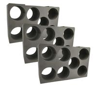 vhbw 3x Insert pour cartouches de mousse compatible avec Bosch Sortimo L-Boxx 374 coffre de transport - Garniture pour 7 cartouches noir