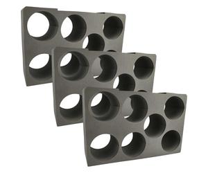 vhbw 3x Insert pour cartouches de mousse compatible avec Bosch Sortimo L-Boxx 374 coffre de transport - Garniture pour 7 cartouches noir
