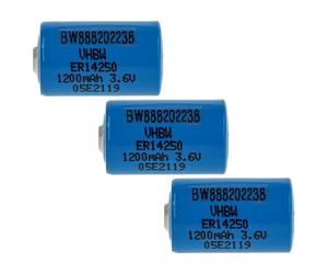 vhbw 3x Piles au lithium ER14250 remplacement pour TL-2150, TL-2150/S, TL-2151, TL2150, TL2151 - Piles spéciales (1200mAh, 3,6V, Li-SOCl2)