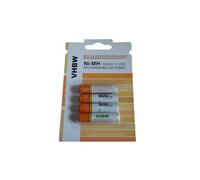 vhbw 4x AAA Micro batteries pour téléphone fixe, compatible avec Philips D4501, D6351, M3351, M3451, M3451B/38 Linea Lux