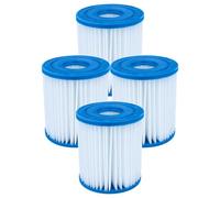 vhbw 4X Cartouches filtrantes Compatible avec Intex 28602, Easy Pool | pour Frame Pool piscine pompe de filtration, filtre à eau blanc / bleu