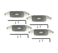 vhbw 4x Lames compatible avec Robomow 22AXDAAA619 H, 22AXDAHD619, 22AXDBAA619 tondeuse - Lames de rechange, argenté, acier inoxydable