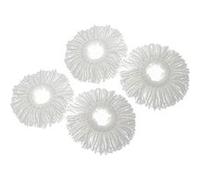 vhbw 4x Serpillères compatible avec Leifheit Clean Twist Mop Ergo, Combi Mop balai nettoyant - Tête de rechange, microfibre, blanc Blanc G