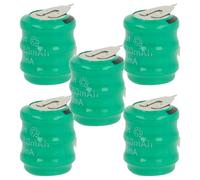 vhbw 5 NiMH pile bouton de remplacement pour type 3/V80H 2 épingles 80mAh | 3,6V convient pour les batteries de modélisme etc.