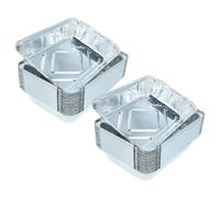 vhbw 50x Barquette Compatible avec Campingaz Barbecue - Aluminium réutilisable, résiste à la Chaleur Max. 600°C, Aluminium, 22 x 15 x 4 cm