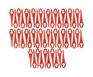 vhbw 50x Lames compatible avec Ozito PXCLTK-018, LGT-118, LGT-018, GTR-250 taille gazon - Lames de rechange, rouge, nylon / plastique