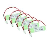 vhbw 5X Batterie Compatible avec Schneider OVA LUXA, RILUX, 37027, 51012E éclairage d'issue de Secours (1600mAh, 2,4V, NiCd)