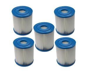 vhbw 5x Cartouche filtrante compatible avec Bestway Flowclear 58381 (1,249 l/h) piscine pompe de filtration - Filtre à eau, blanc / bleu